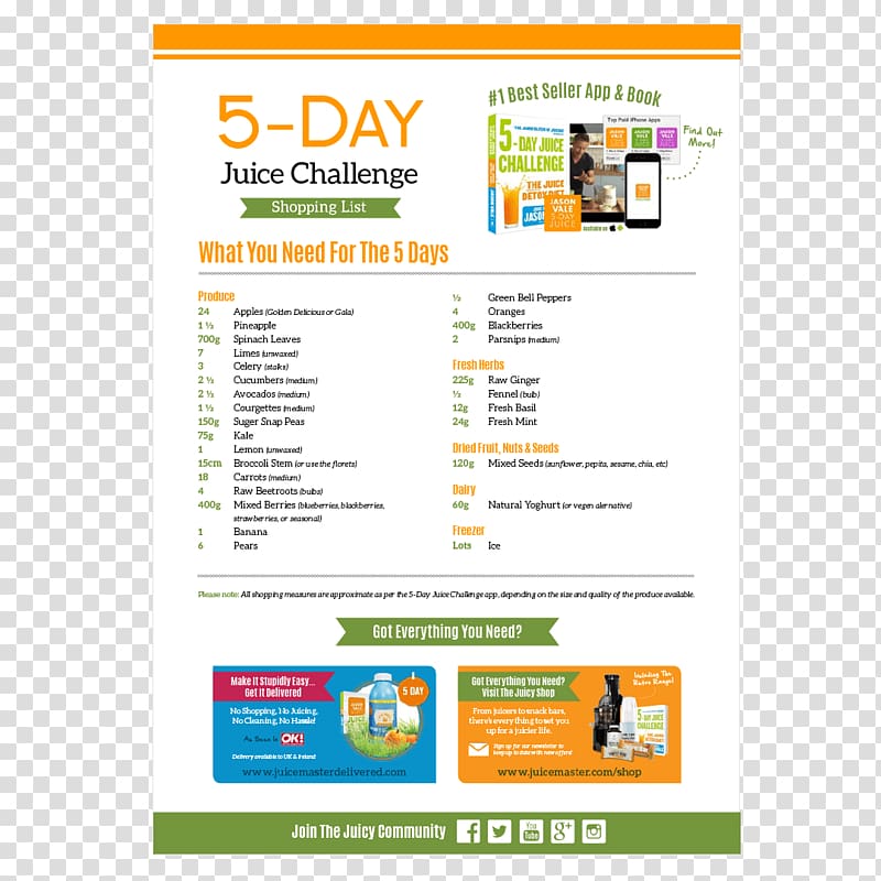 5lbs in 5 Days: The Juice Detox Diet 5-Day Juice Challenge 7-Day Juice Challenge, juice transparent background PNG clipart