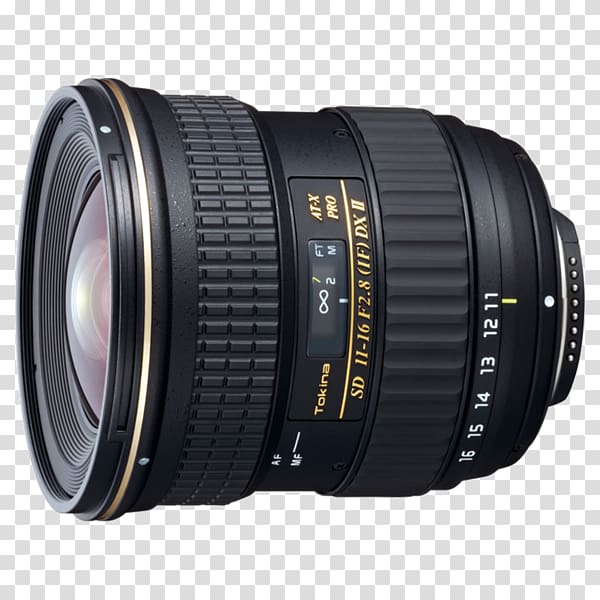 Canon EF lens mount Wide-angle lens Tokina AT-X 116 Pro DX II Wide-Angle 11, 16mm F/2.8 Camera lens, camera lens transparent background PNG clipart