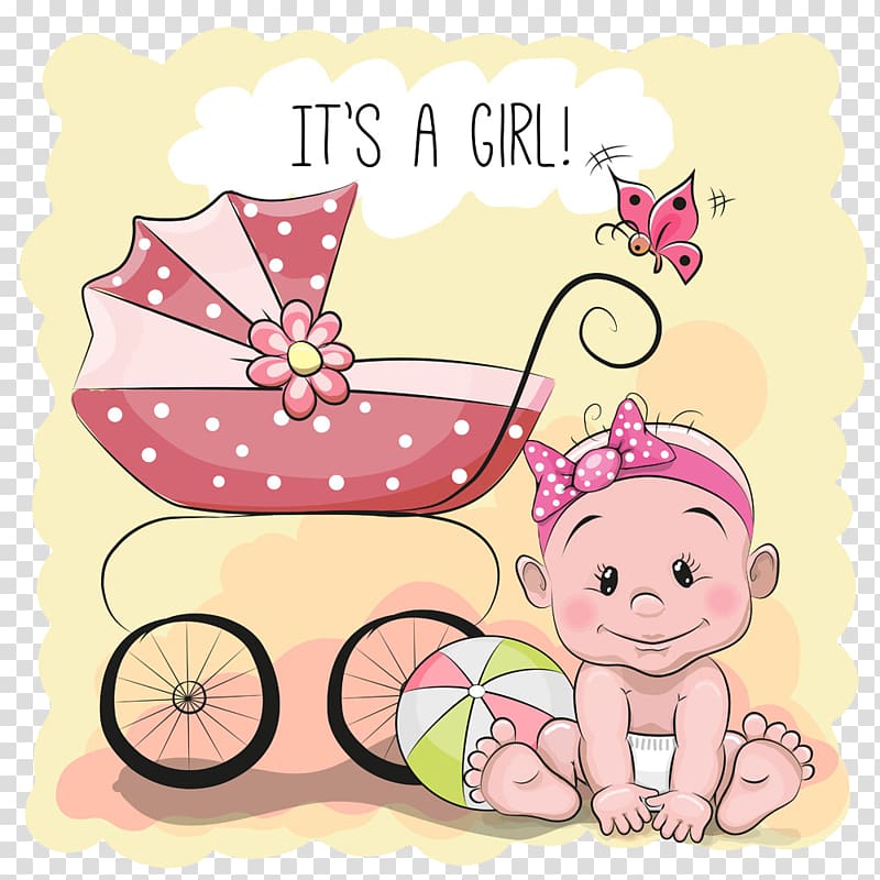 cartoon baby and stroller transparent background PNG clipart