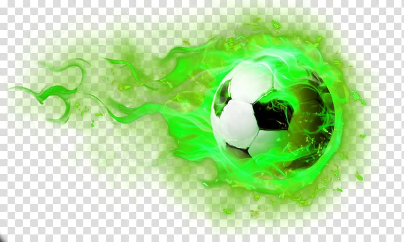 soccer ball with green flames, Flame Fire Icon, Green flames football transparent background PNG clipart
