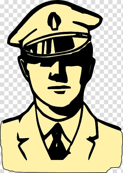 Police officer Black and white , Train Driver transparent background PNG clipart