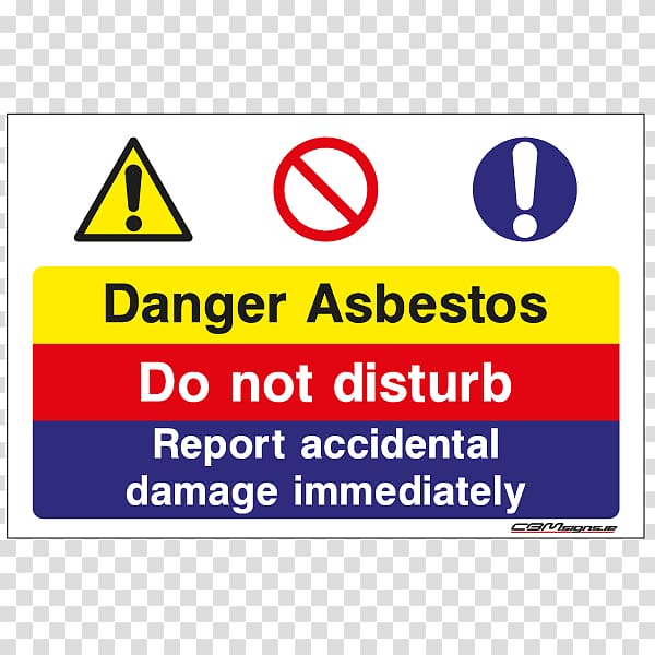 Hazard Occupational safety and health Sign Asbestos Risk, construction signs transparent background PNG clipart