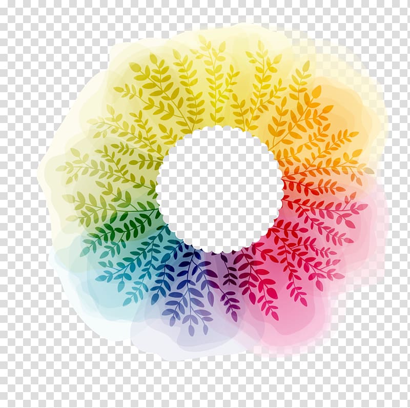 Watercolor painting , Leaves circle transparent background PNG clipart