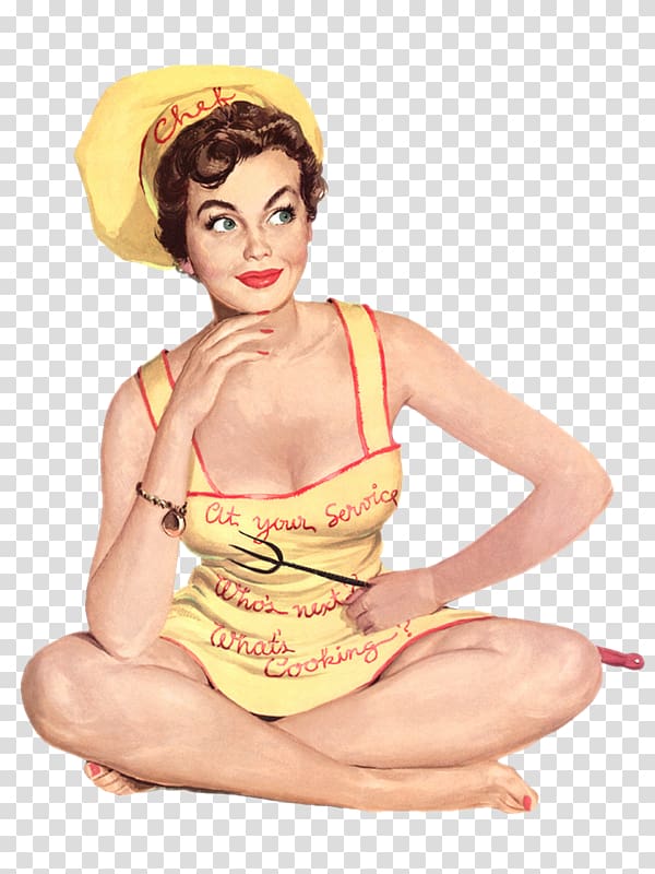 Pin-up girl Chef Nasi goreng Retro style Cooking, cooking transparent background PNG clipart