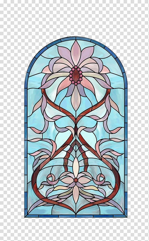 assorted-color flowers decoration illustration, Window Stained glass, Church glass transparent background PNG clipart
