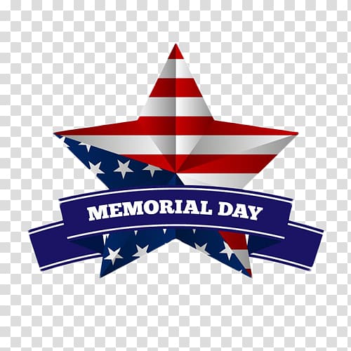 white, red, and blue Memorial Day star , United States Memorial Day Independence Day, American flag stars decorative elements transparent background PNG clipart
