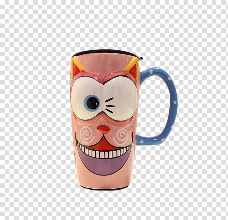 Coffee cup Mug Ceramic, Cartoon mug transparent background PNG clipart