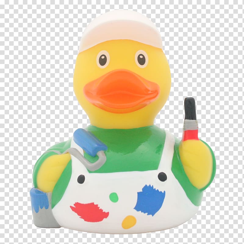 Rubber duck Painter Plastic Painting, rubber duck transparent background PNG clipart