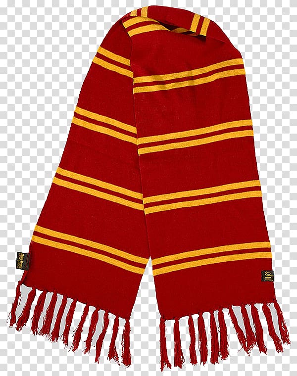 red and yellow Hermoine Granger's striped scarf with fringes, Scarf Free content Clothing , Red Scarf transparent background PNG clipart