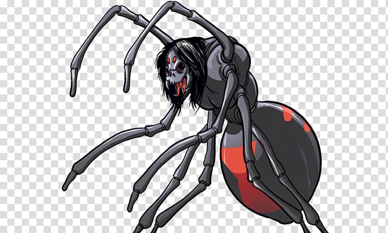 Spider Black Widow Comics Cartoon Drawing, spider transparent background PNG clipart