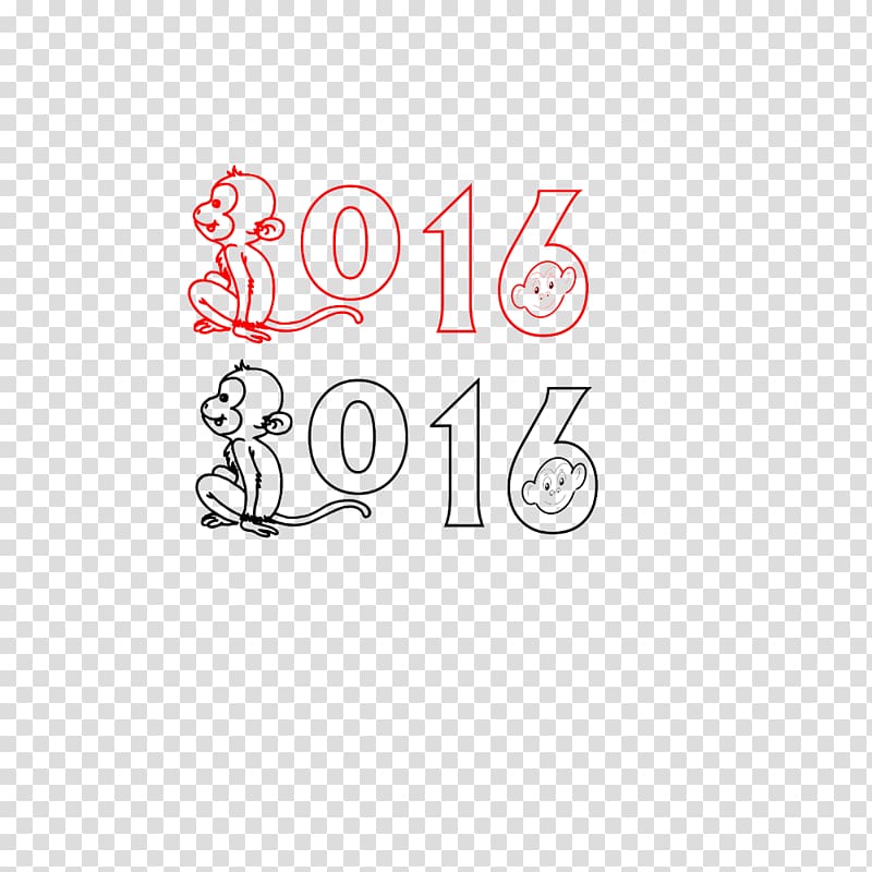 Typeface Designer Logo, 2016 Year of the Monkey 2016 digital font transparent background PNG clipart