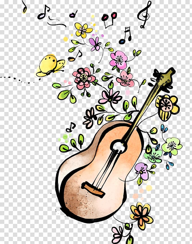 Poster Violin Illustration, guitar transparent background PNG clipart