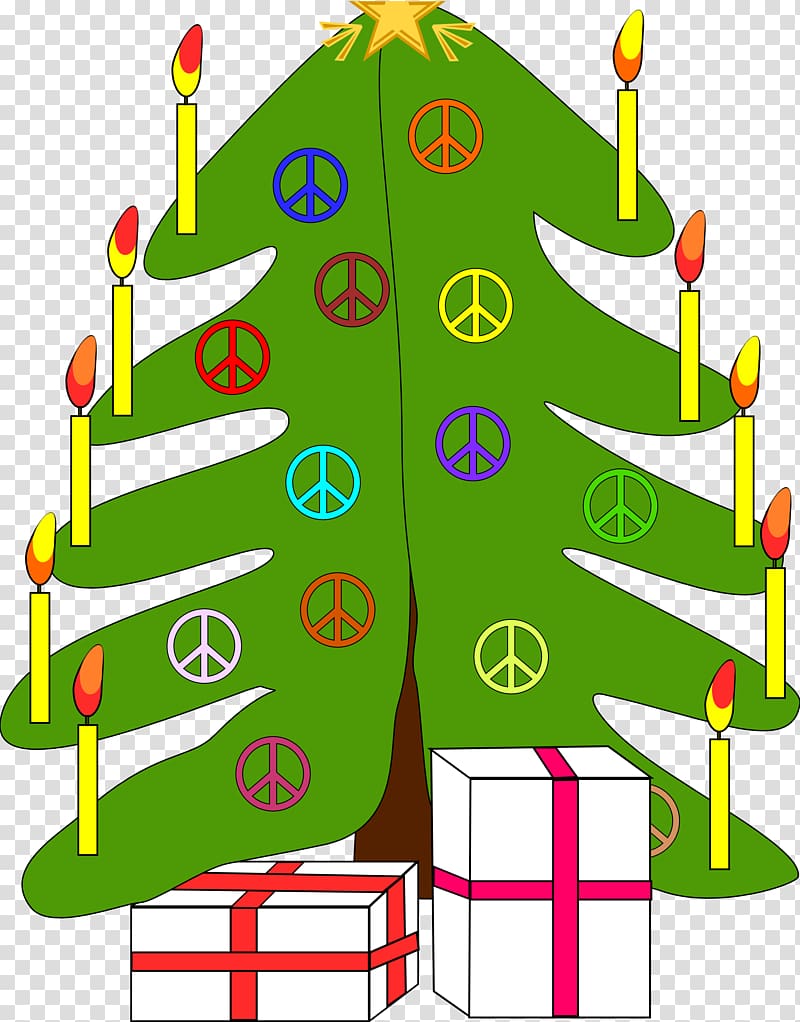 Christmas tree Candle , peace symbol transparent background PNG clipart