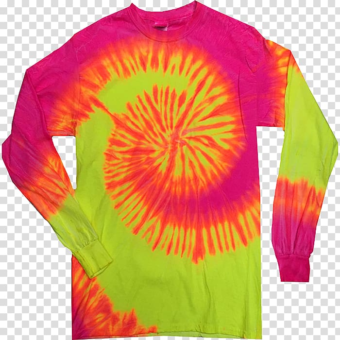 Long-sleeved T-shirt Long-sleeved T-shirt Tie-dye, fluorescent dye clothing transparent background PNG clipart