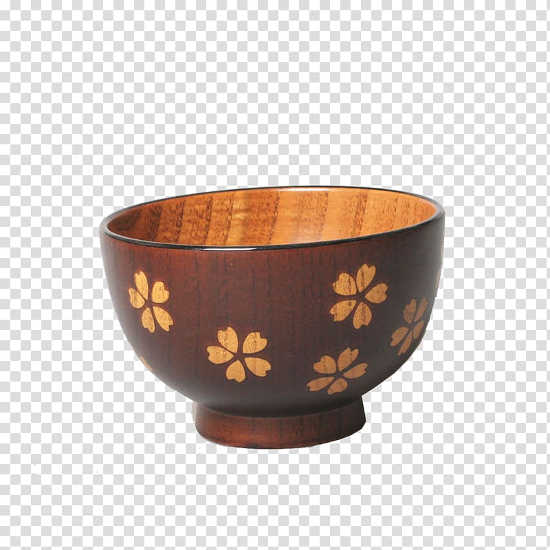 Bowl Ceramic, Cherry wood bowl transparent background PNG clipart