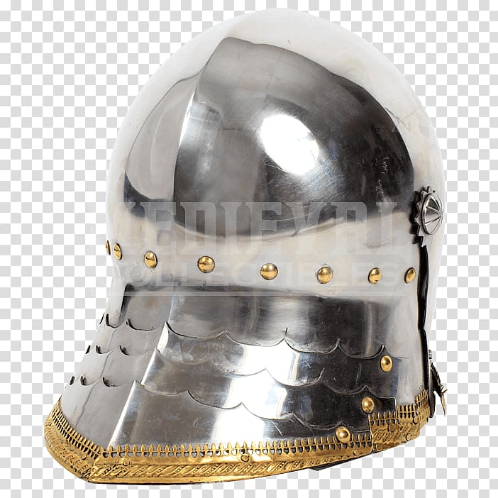 Helmet Sallet Knight Middle Ages Components of medieval armour, Helmet transparent background PNG clipart
