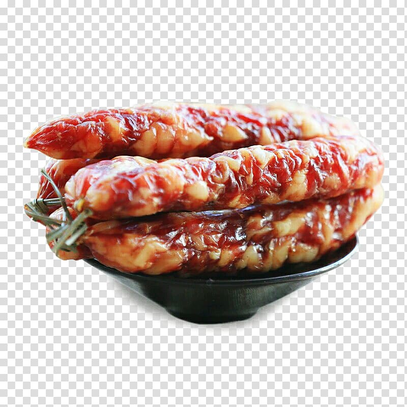Chinese sausage Bacon Smoking Pastrami, Year bacon sausage transparent background PNG clipart