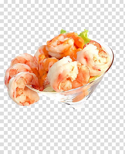 Prawn cocktail Petit four Ceviche Seafood, Glass bowl of lobster transparent background PNG clipart