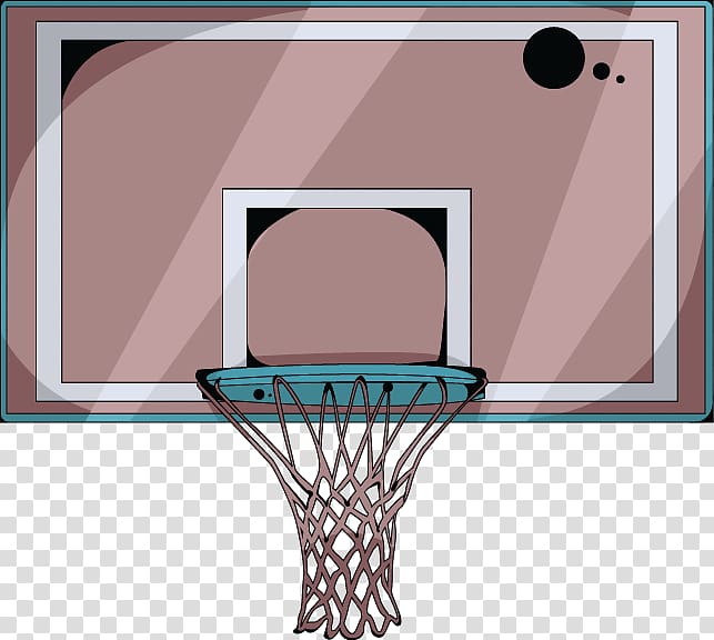 Cartoon Basketball Basketball court Backboard, Brown fresh basketball rack decoration pattern transparent background PNG clipart