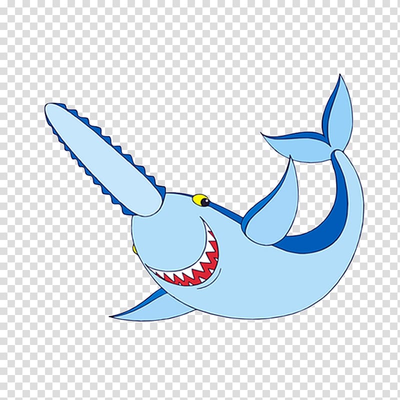 Sawshark , Cartoon white shark transparent background PNG clipart