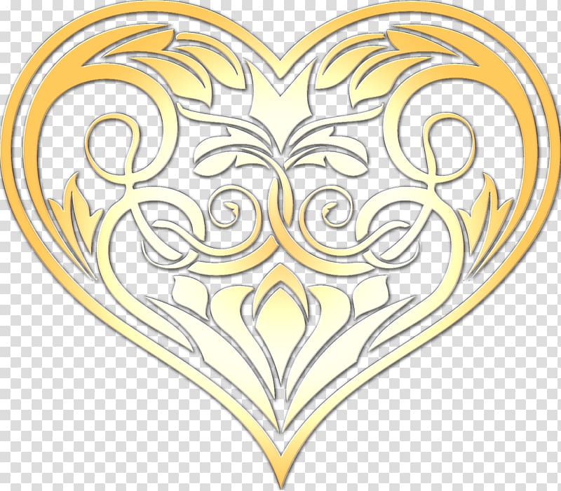 Line art Visual arts Drawing, gold heart transparent background PNG clipart