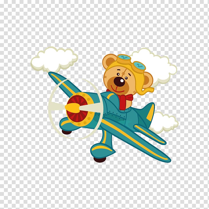 Airplane Bear 0506147919 , cute cartoon airplane transparent background PNG clipart