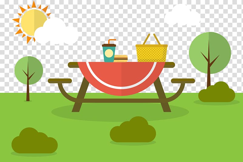 Picnic Family Euclidean Illustration, sunny weather transparent background PNG clipart