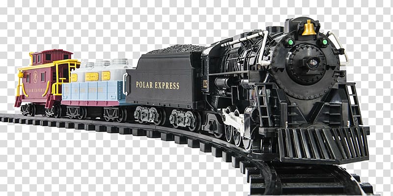 black Polar Express steam engine train, The Polar Express Toy Trains & Train Sets Rail transport G scale, toy-train transparent background PNG clipart
