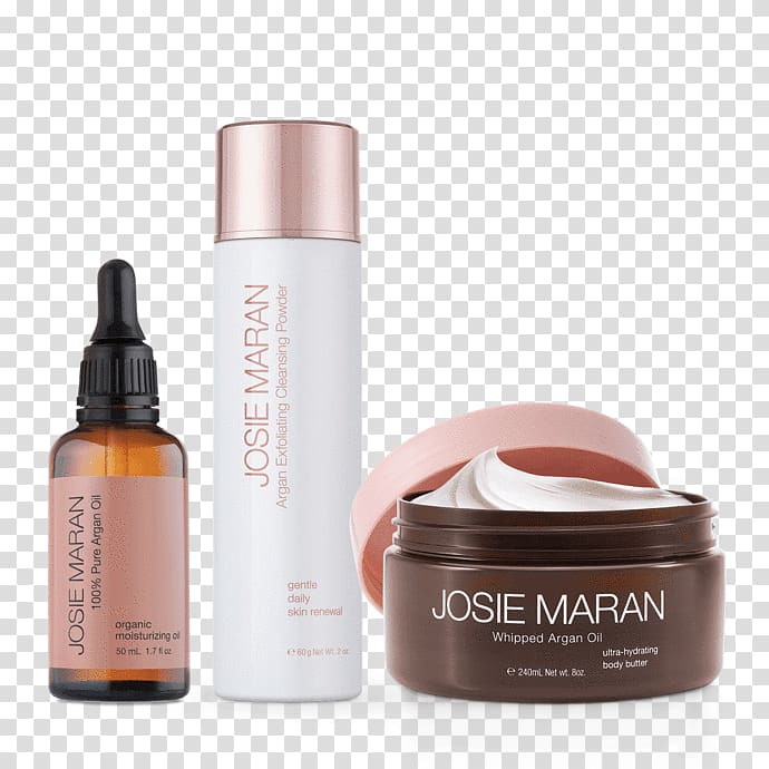 Lotion Josie Maran Whipped Argan Oil Body Butter Cream Josie Maran 100% Pure Argan Oil, a set of skin care transparent background PNG clipart