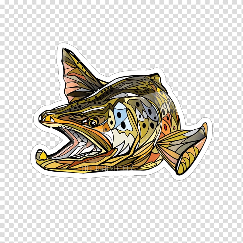 Fly fishing Decal Sticker Brown trout, fishing transparent background PNG clipart