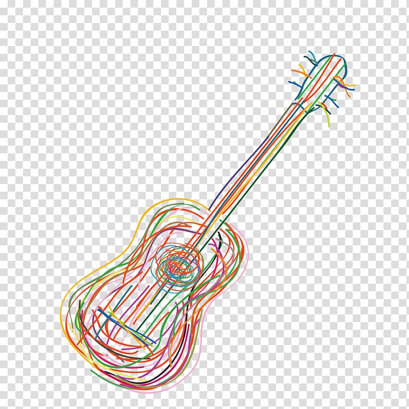 Technology Area Pattern, Painted Guitar transparent background PNG clipart