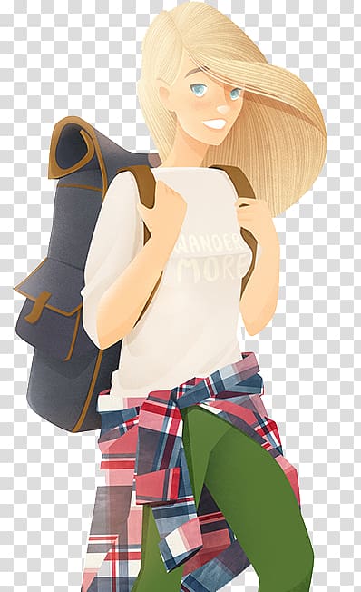 Backpacking Cartoon Animation Illustration, Backpacking transparent background PNG clipart