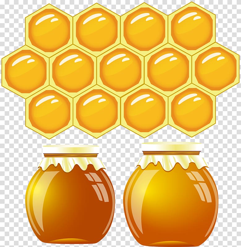 honeycomb and honey jars illustration, Honeycomb Apidae Honey bee Beehive, Bee hive transparent background PNG clipart