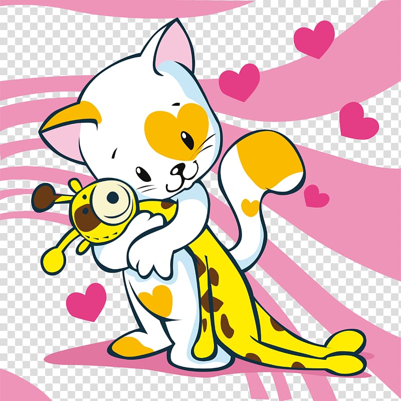 Drawing Animation Illustration, cute cartoon kitten transparent background PNG clipart