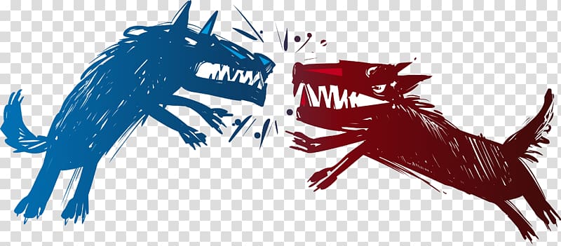 Two Wolves illustration Illustration, Wolf fight transparent background PNG clipart