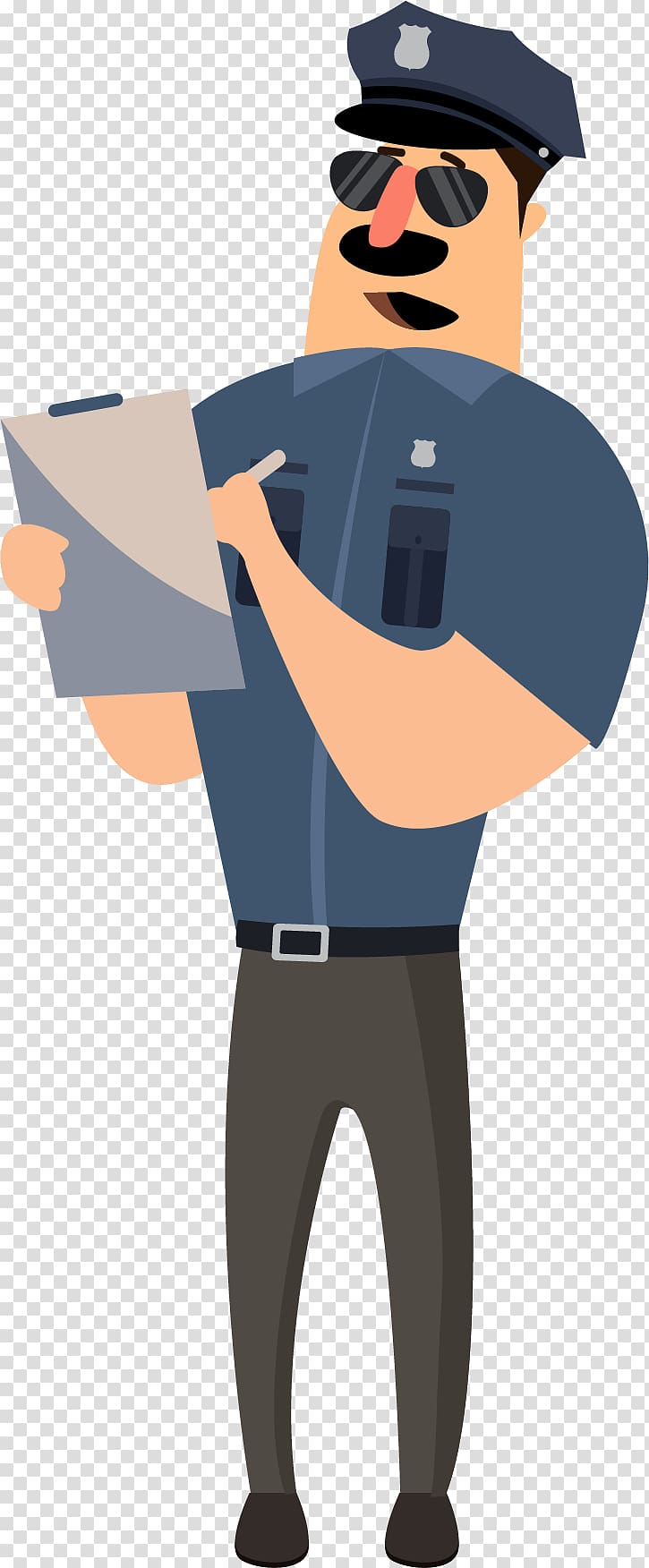 Police officer Cartoon, A recording Officer transparent background PNG clipart