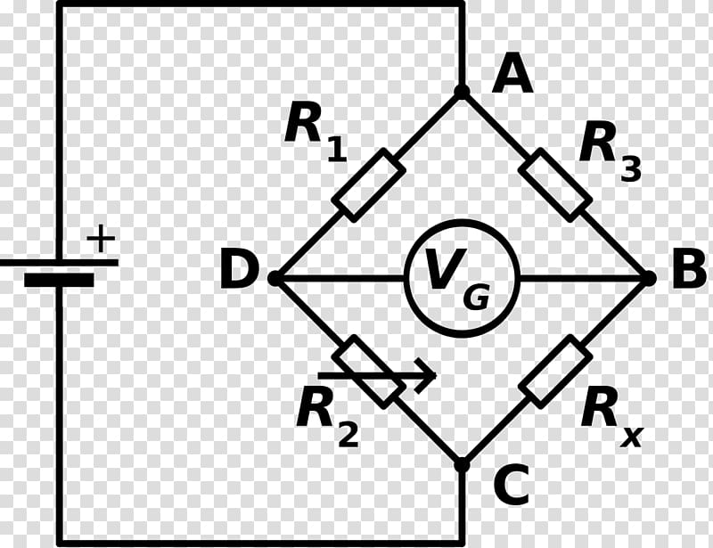 Wheatstone bridge Bridge circuit Electrical network Electronic circuit Circuit diagram, Galvanometer transparent background PNG clipart
