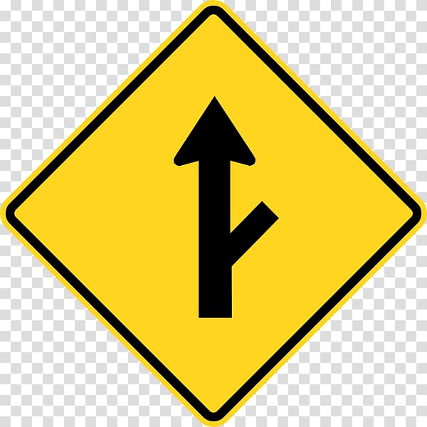 Traffic sign Road Three-way junction Warning sign, road transparent background PNG clipart