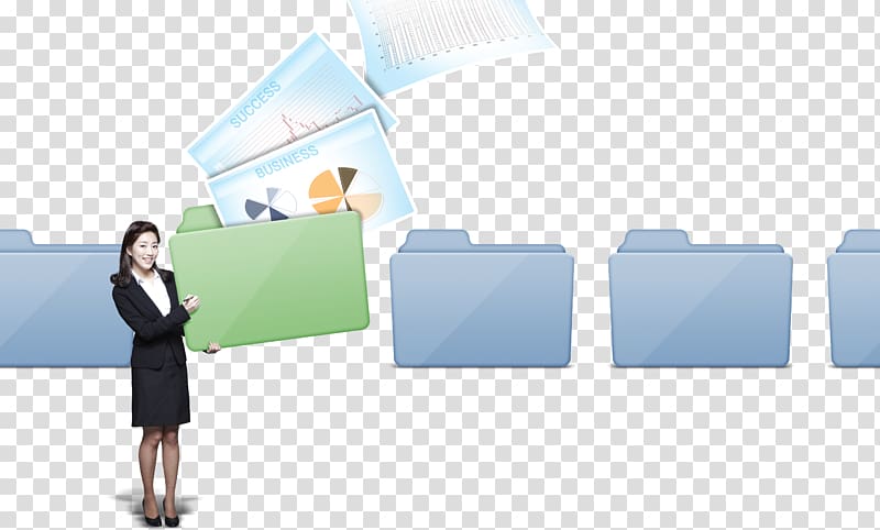 Business Data recovery Directory Computer file, Business lady holding a folder transparent background PNG clipart