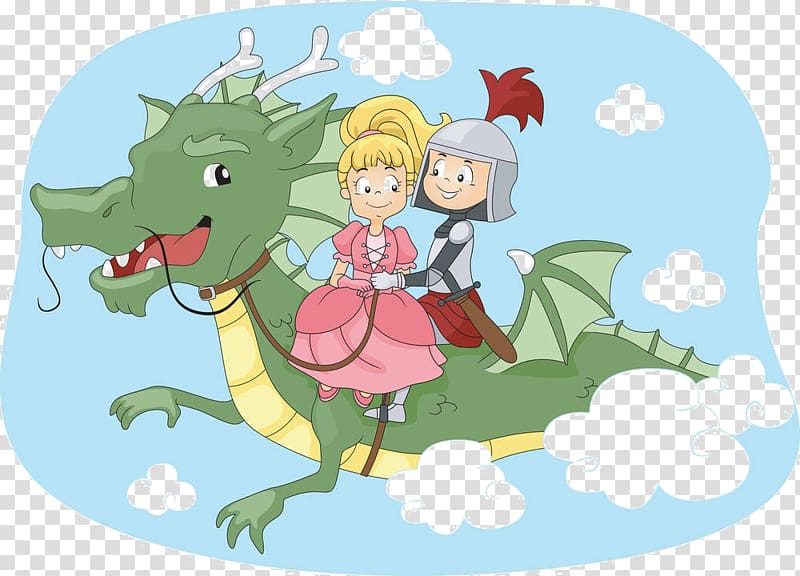 Princess Illustration, Cartoon princess prince dinosaur transparent background PNG clipart