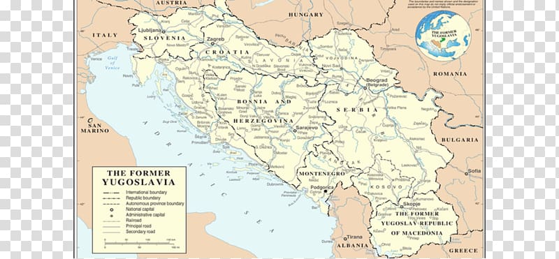 Breakup of Yugoslavia Map Atlas Serbia Autonomous province, map ...