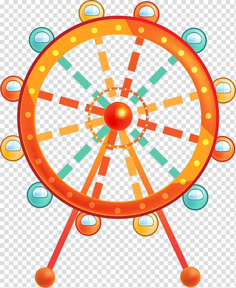 Ferris wheel , Cartoon Ferris Wheel transparent background PNG clipart