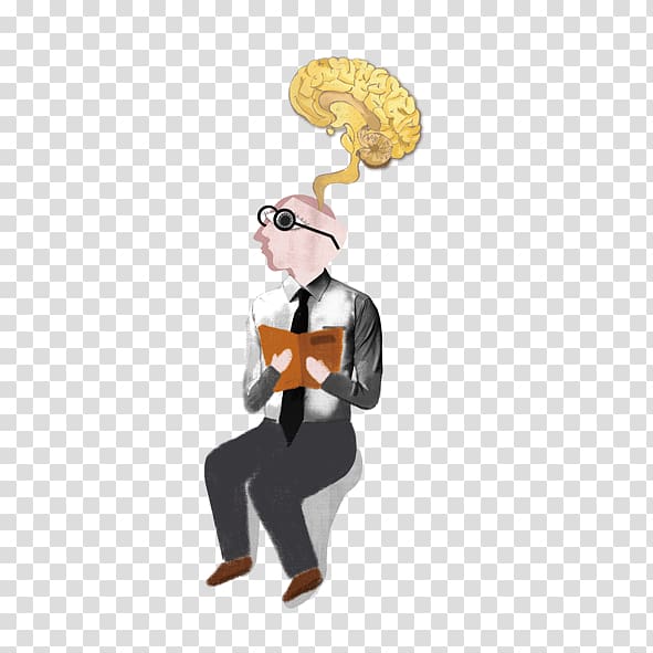 man thinking , Cartoon, People read transparent background PNG clipart