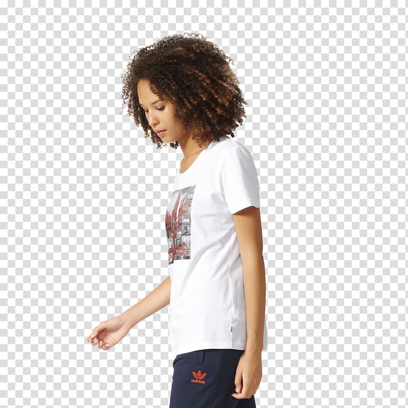 T-shirt Hoodie Adidas Originals Trefoil, Sport model transparent background PNG clipart