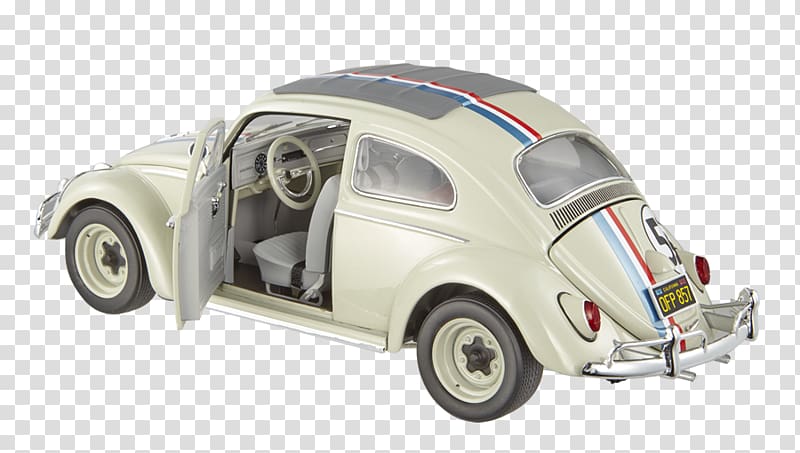 Herbie Volkswagen Beetle Car Hot Wheels 1:18 scale, car transparent background PNG clipart