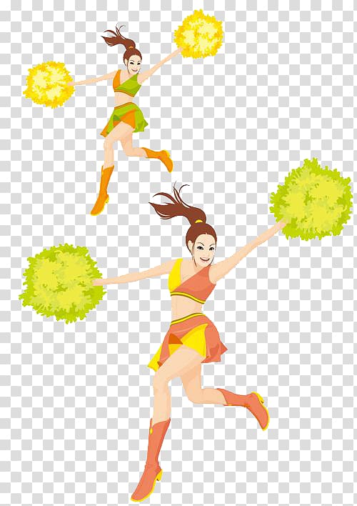 Cartoon Cheerleader Dance, Cartoon beauty cheerleader transparent background PNG clipart