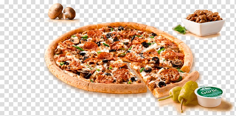 California-style pizza Sicilian pizza Papa John\'s Pizza delivery, Pizza Company transparent background PNG clipart
