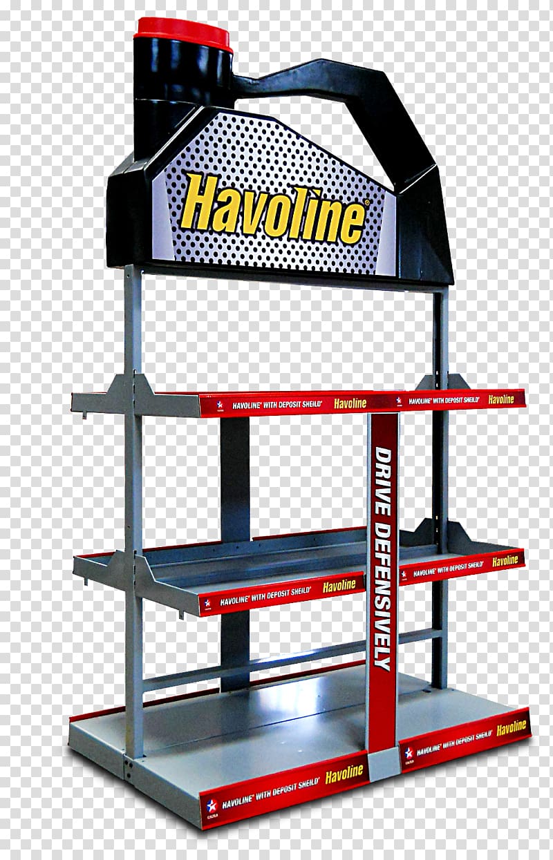 Display stand Havoline Lubricant Oil, double sided opening transparent background PNG clipart