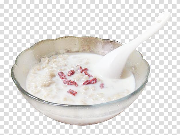 Oat Cows milk Congee, Milk oatmeal egg porridge transparent background PNG clipart
