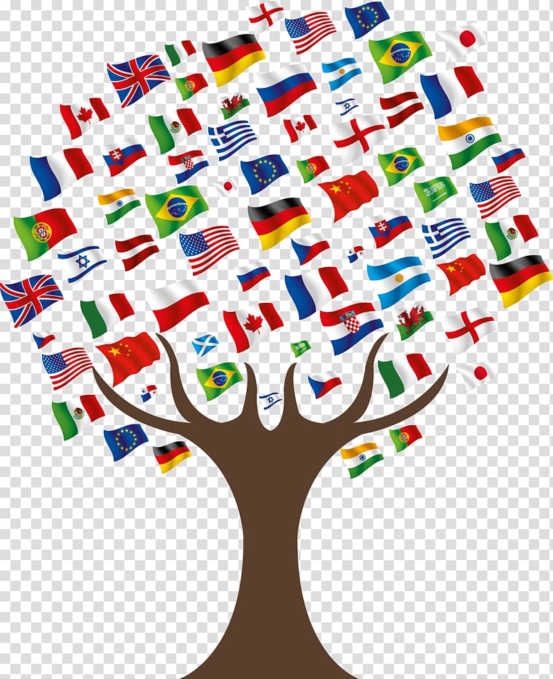 tree flags illustration, United States International student International education, language transparent background PNG clipart